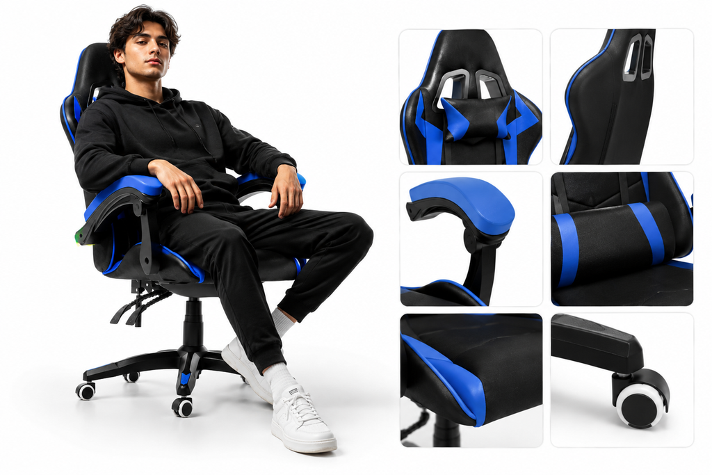 Chaise de bureau Apex, Cuir PU premium, mousse haute densité, Hauteur réglable