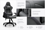 Chaise de bureau RVB Phantom, appui-tête ergonomique- inclinaison 90° à 135°
