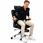 Chaise Ergonomique premium ErgoAir Appui-tête, soutien lombaire dynamique, repose pied