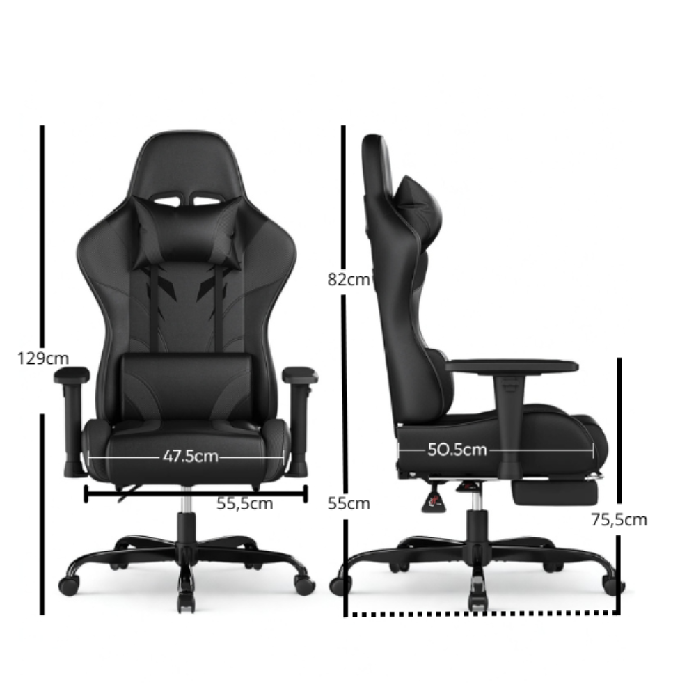 Ragnarok Chaise de bureau ergonomique/Gamer mousse haute densité anti-affaissement, soutien ergonomique, Accoudoirs réglables en hauteur de 5cm