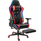 Chaise Gaming Ergonomique NeonPulse, éclairage LED, Haut parleurs Bluetooth-fonction de massage intégrés