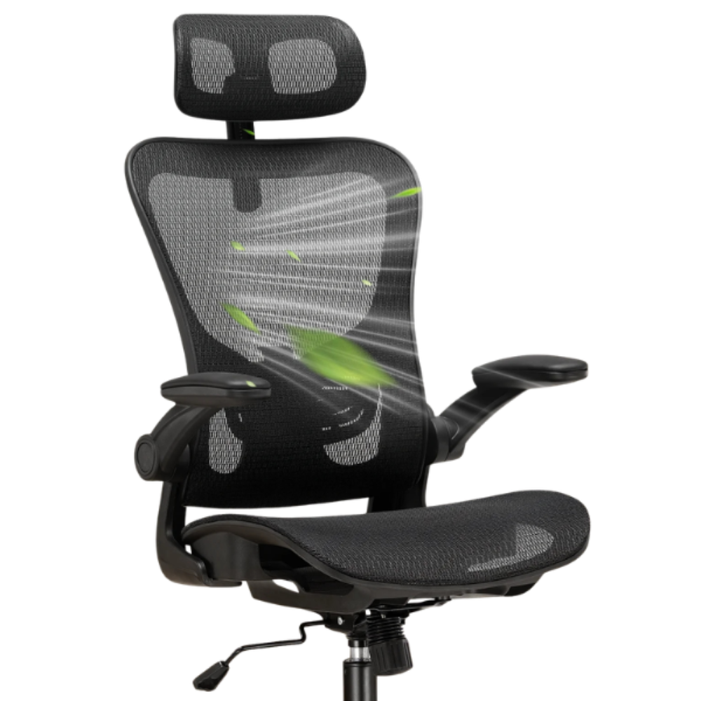 Chaise de bureau AirFlow Pro+  inclinable jusqu'à 135°, équipé de maille respirante, capacité de charge 0 à 150kg