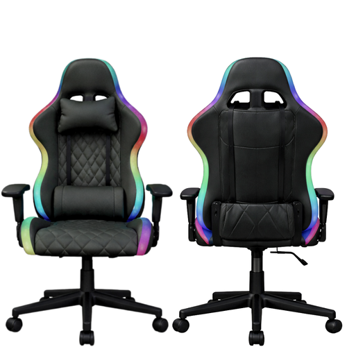 Chaise de bureau RVB Phantom, appui-tête ergonomique, soutien lombaire massant, inclinaison dossier 90° à 135° réglable