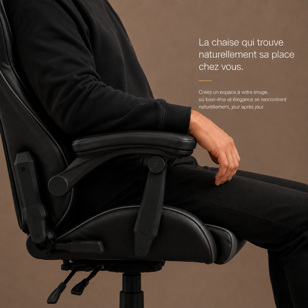 Chaise bureau confortable Apex simili cuir - hauteur réglable