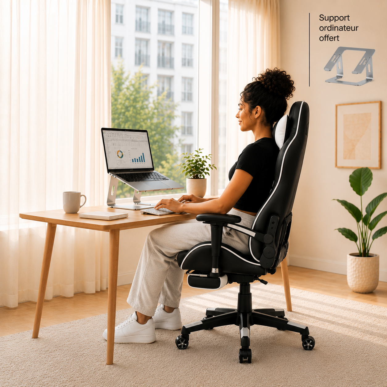 Chaise Gaming Bluetooth - Haut-Parleurs Intégrés & Rotation 360°